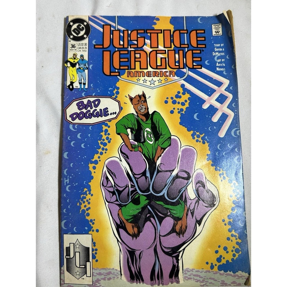 Justice League Vintage Comic Book 1990 March Issue 36 DC